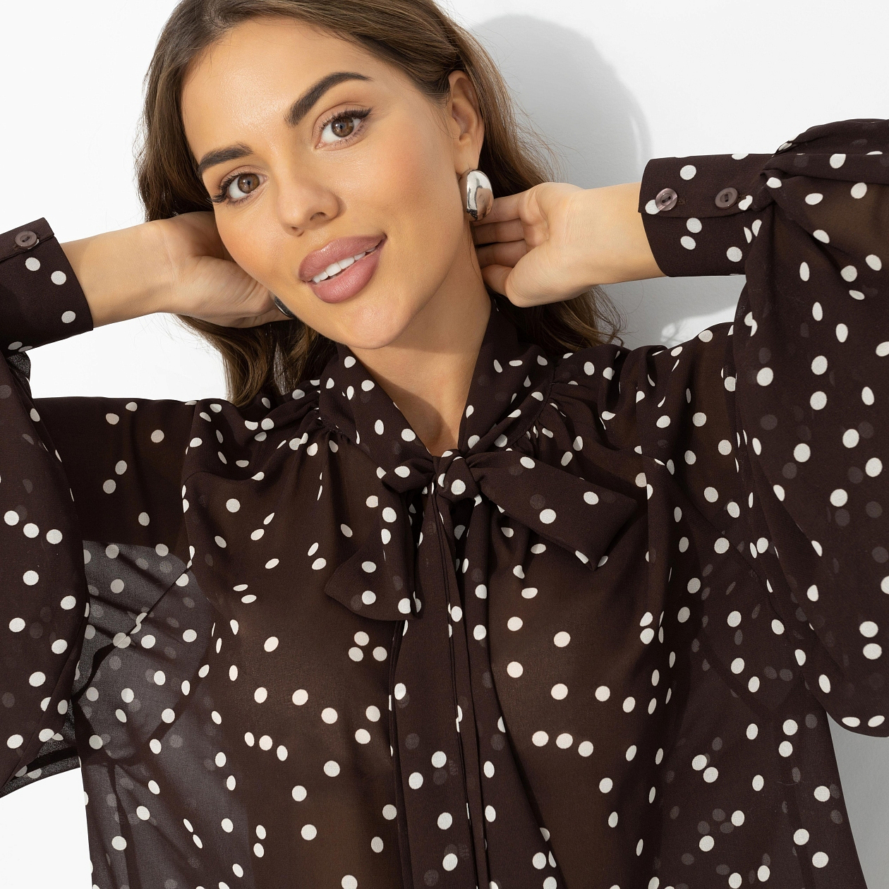 Блуза Привлекаю удачу (американо). Состав: 100% полиэстер