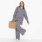 Брючный комплект Игра линий (контраст). Состав: 95% п/э, 5% эластан