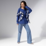 Лонгслив Гардеробная магия (синий). Состав: 55% полиэстер, 30% вискоза, 10% хлопок, 5% спандекс