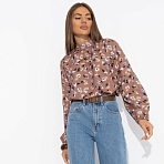 Блуза Драма в деталях (фундук). Состав: 65% п/э, 30% вискоза, 5% эластан