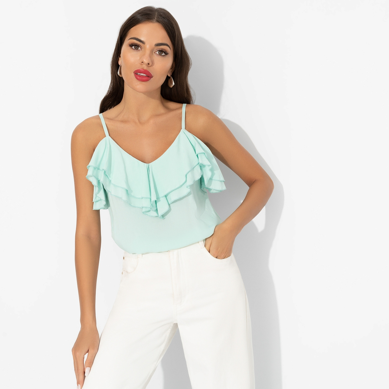 Смотри не засмотрись (мятный). Купить женский Топ оптом от производителя.