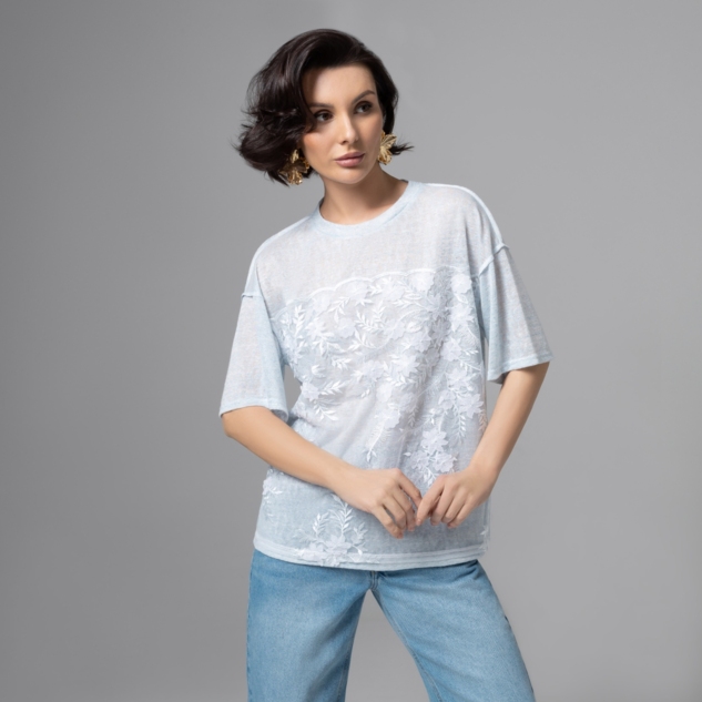 Футболка Буду тебе сниться (голубой меланж) 