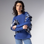 Лонгслив Гардеробная магия (синий). Состав: 55% полиэстер, 30% вискоза, 10% хлопок, 5% спандекс