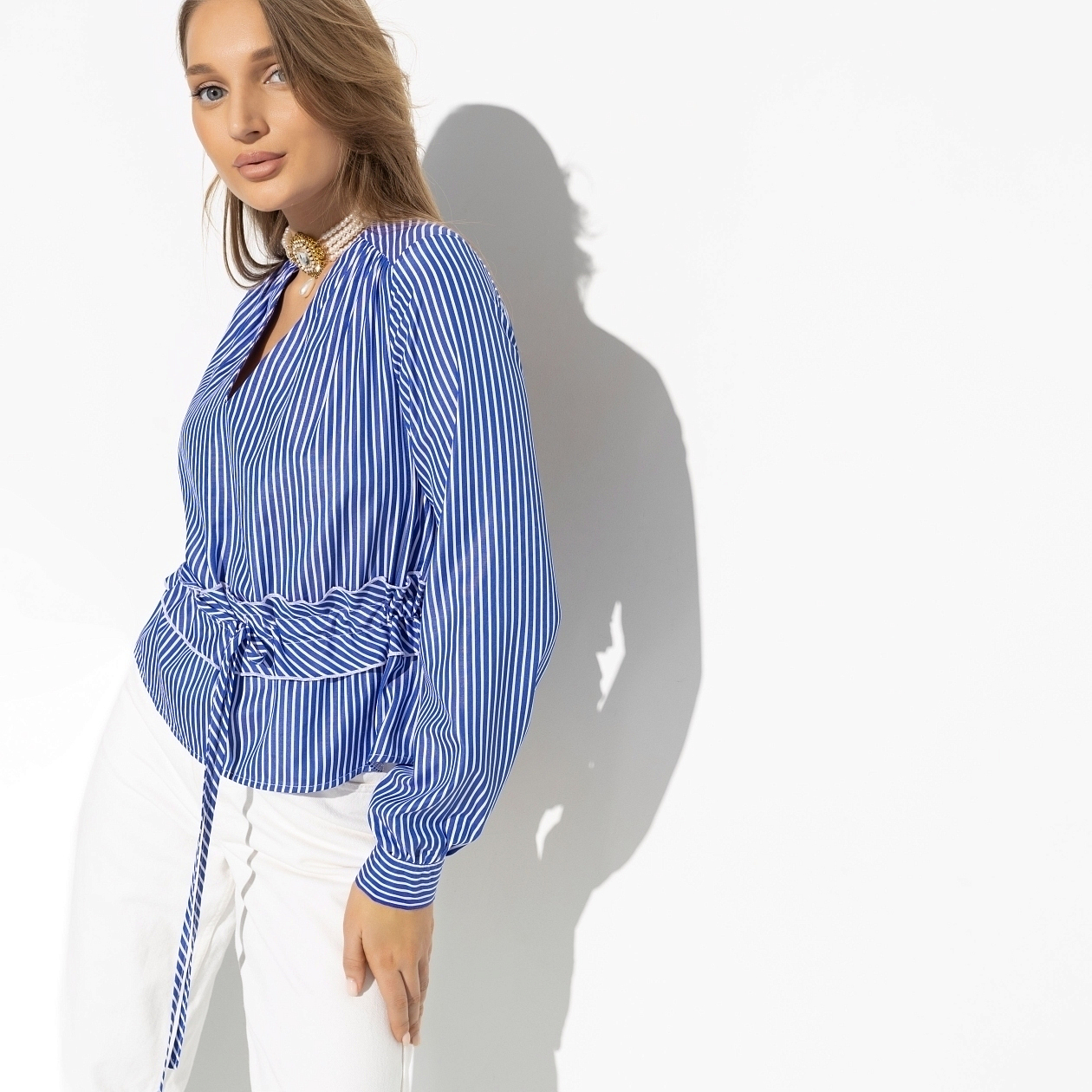 Блуза Стильный эффект. Состав: 55% хлопок, 45% полиэстер