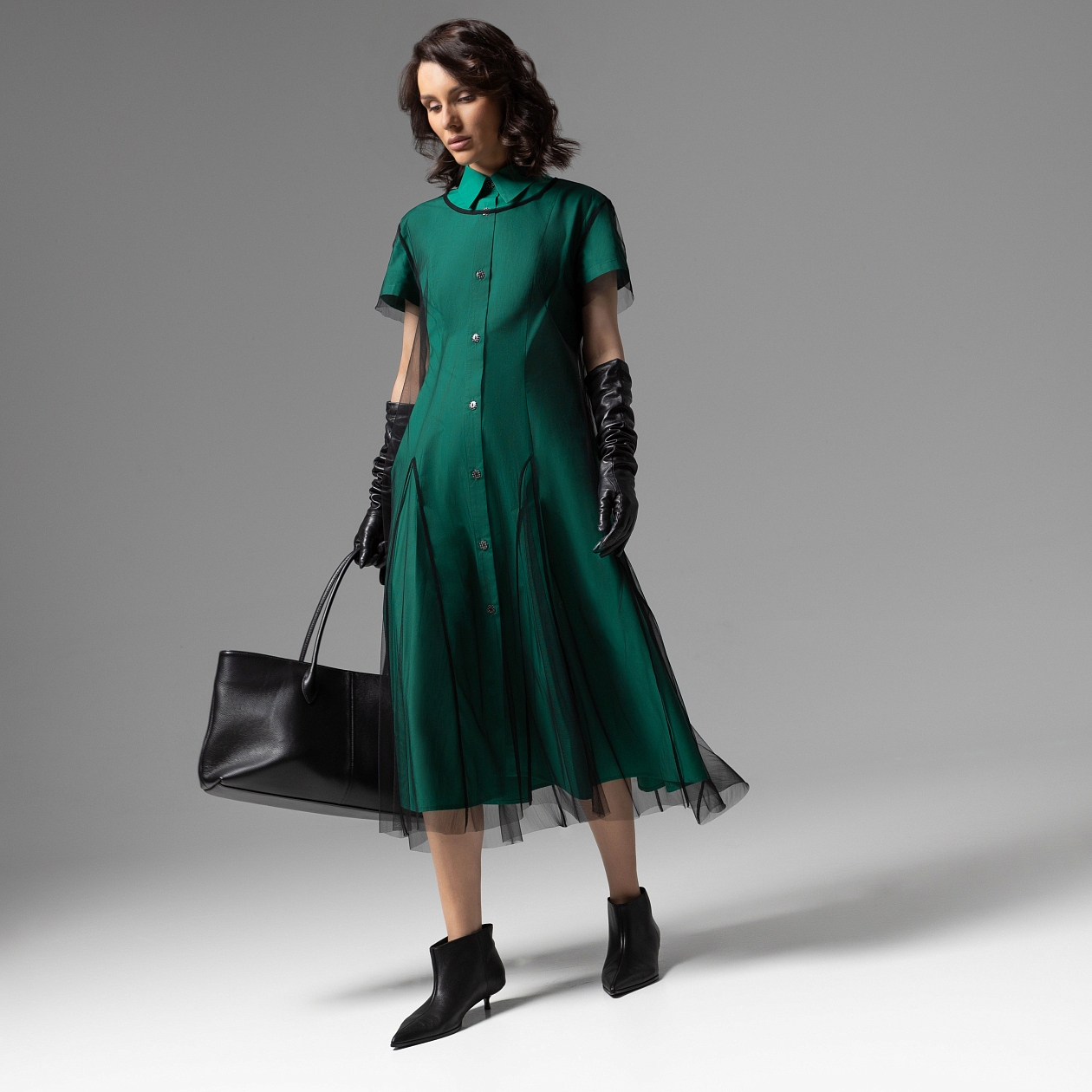 Платье-рубашка Стильное самообладание (2 в 1). Состав: 45% хлопок, 30% полиэстер, 25% нейлон