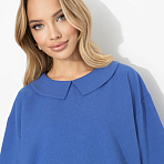 Блуза Пик очарования (голубика). Состав: 80% п/э, 15% лен, 5% эластан