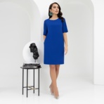 Платье Виртуальные будни (ультрамарин). Состав: 96% п/э, 4% эластан