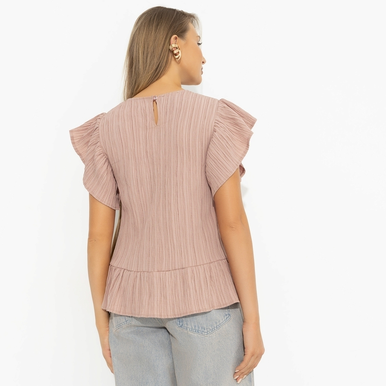 Блуза Потому что нужно! (коричневая). Состав: 60% вискоза, 35% п/э, 5% эластан