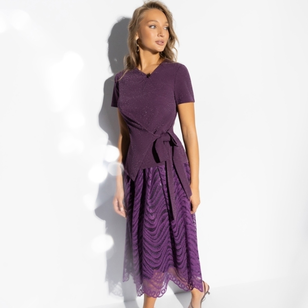 Костюм с юбкой Больше чем стиль (2 в 1, фиолетовый) 