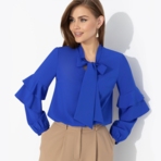 Блуза Без права на скуку (синяя). Состав: 95% п/э, 5% эластан