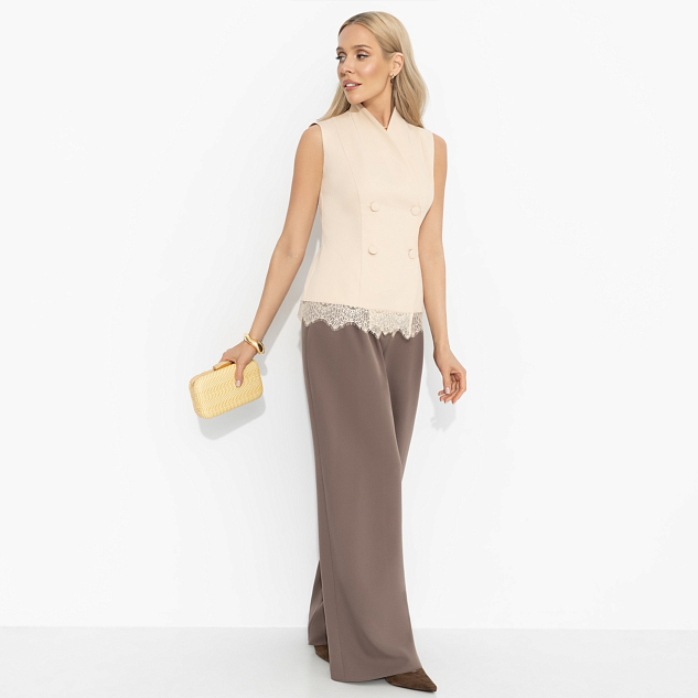 Брючный костюм Мечты вслух (бежевый) 