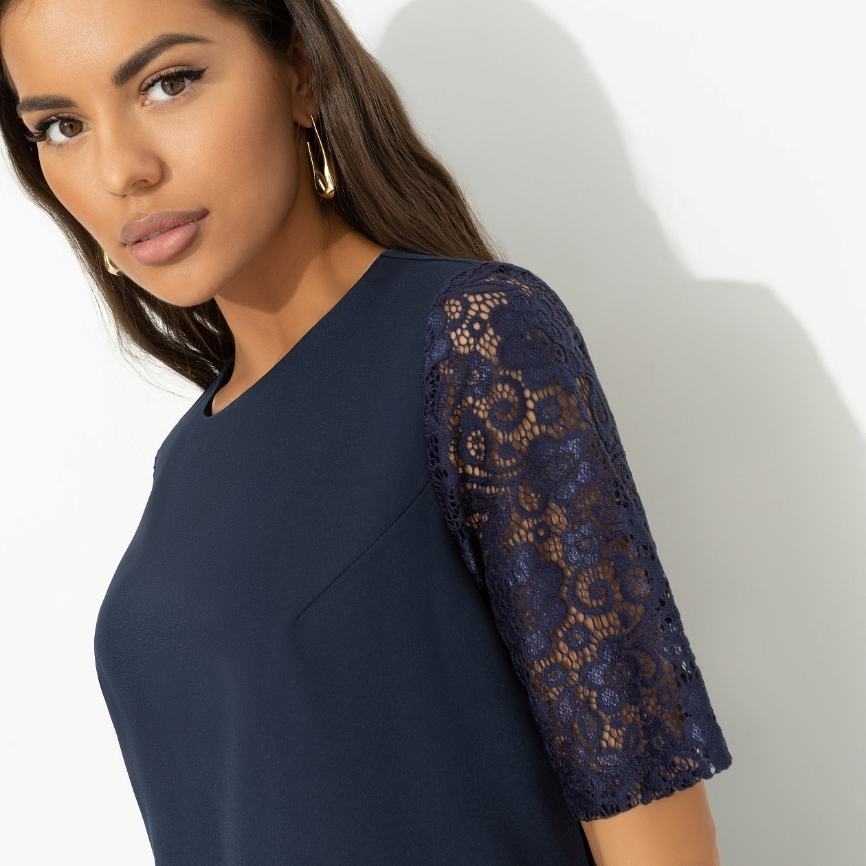 Платье Виртуальные будни (blue lace). Состав: 60% полиэстер, 37% вискоза, 3% спандекс