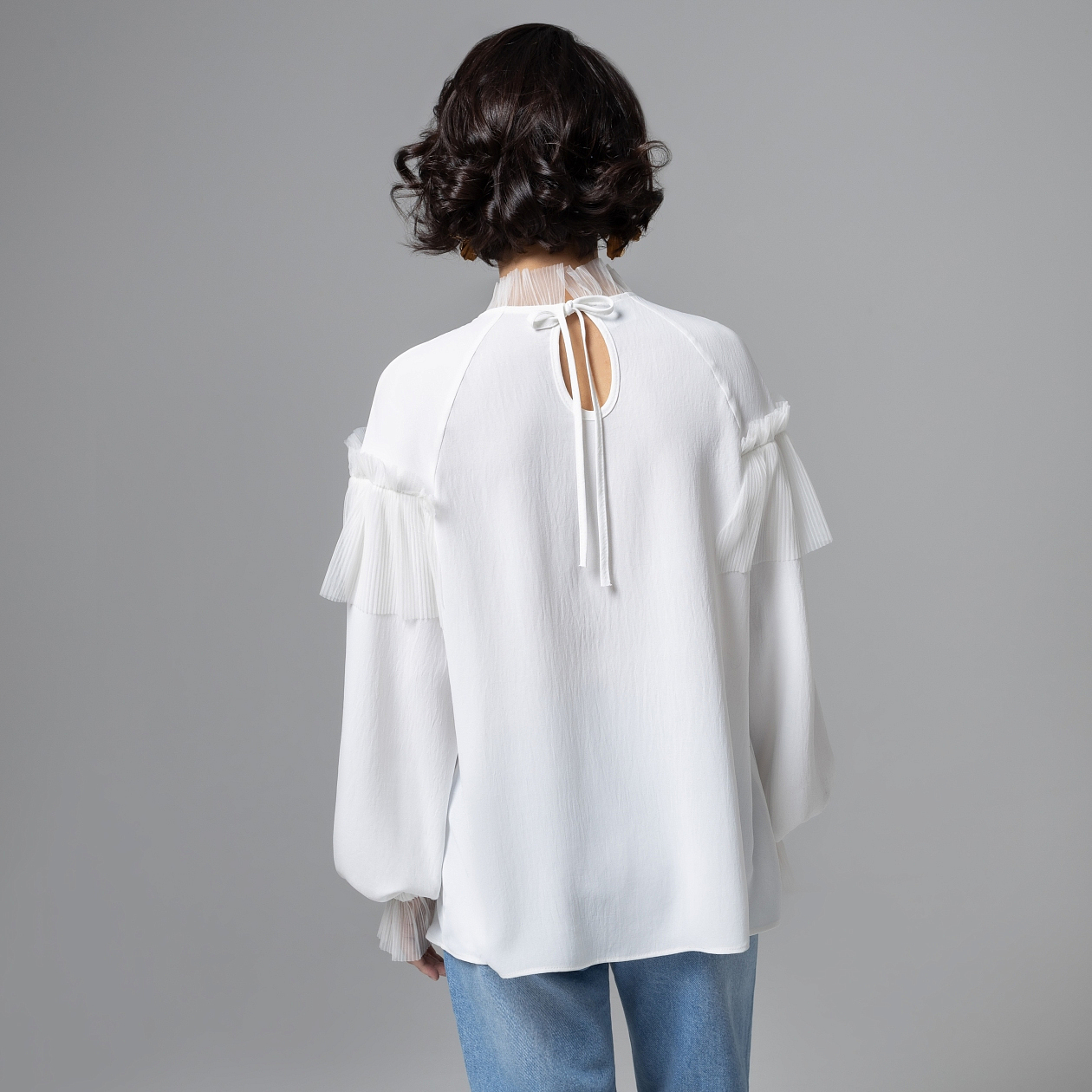 Блуза Мелодия сердца (белая). Состав: 75% полиэстер, 20% вискоза, 5% спандекс