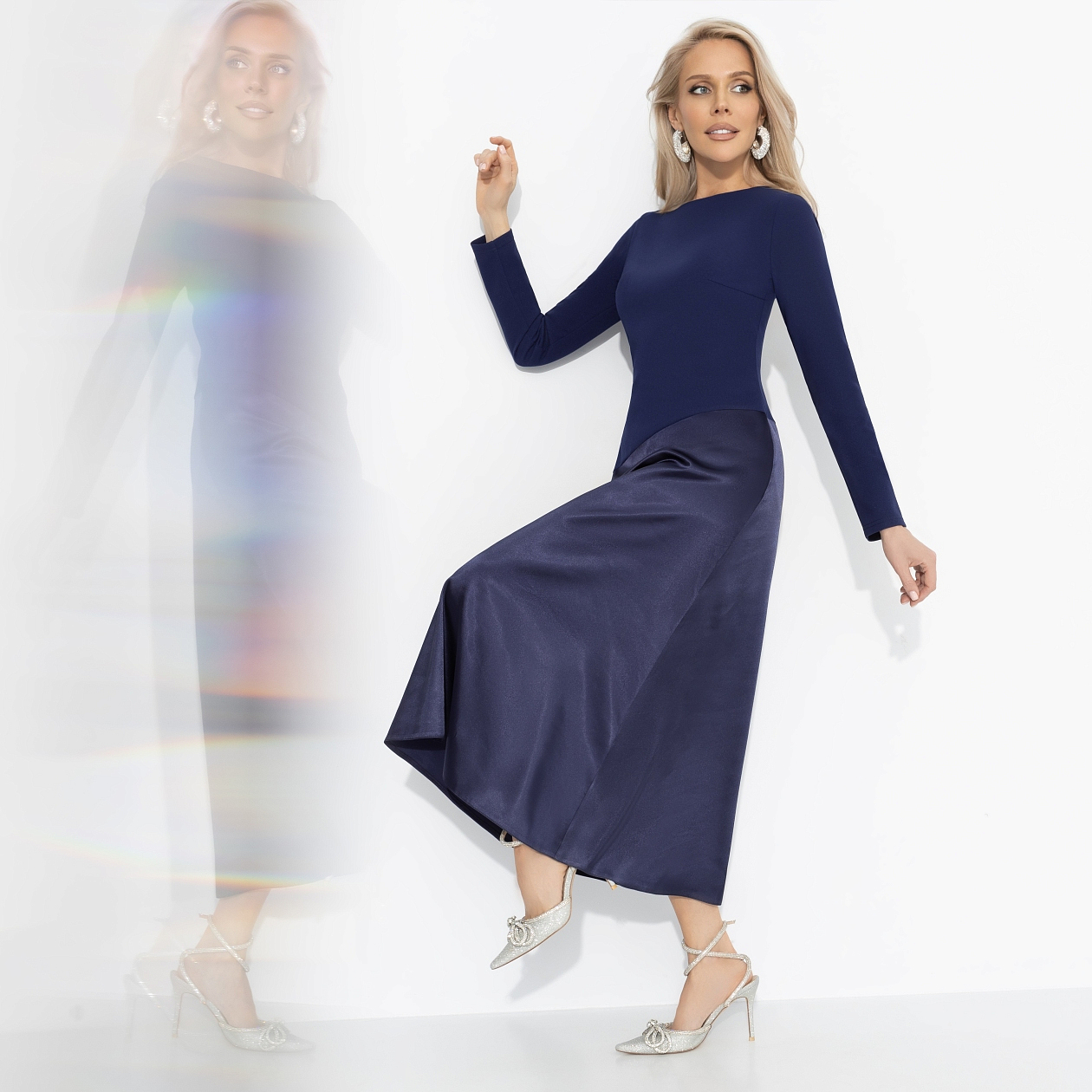 Платье Нежная утонченность (моя мудрость). Состав: 95% п/э, 5% эластан