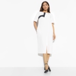 Платье Я онлайн (white style, с поясом). Состав: 67% полиэстер, 30% вискоза, 3% спандекс