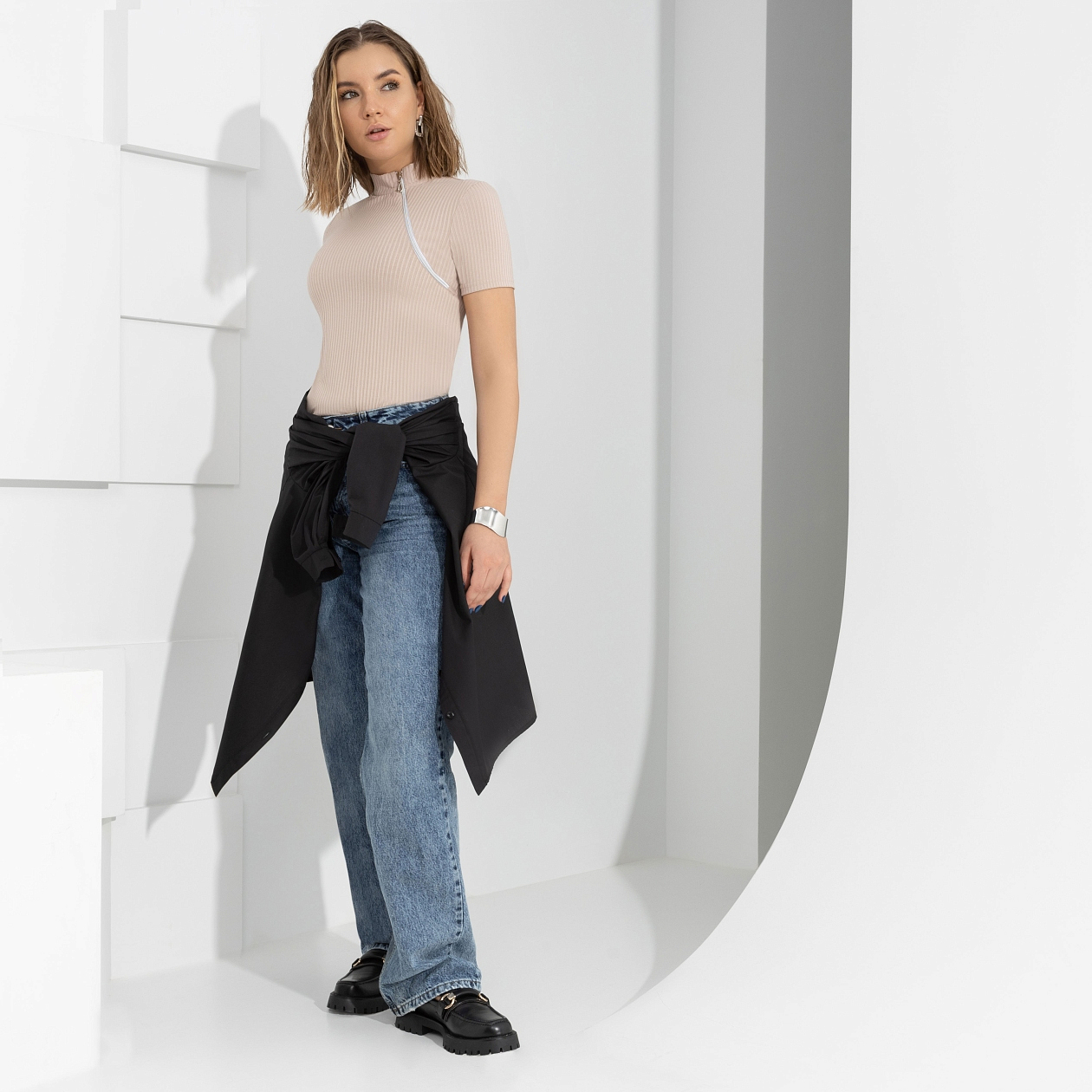 Водолазка Дерзко, стильно! (beige). Состав: 65% п/э, 30% вискоза, 5% спандекс