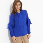 Блуза Без права на скуку (синяя). Состав: 95% п/э, 5% эластан