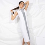 Платье-футляр Поцелуй удачи (white, с манжетами). Состав: 95% п/а, 5% эластан