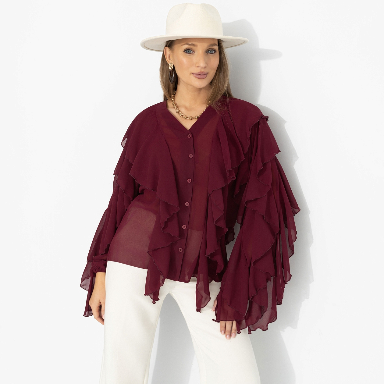 Блуза Прикосновение мечты. Состав: 95% полиэстер, 5% эластан