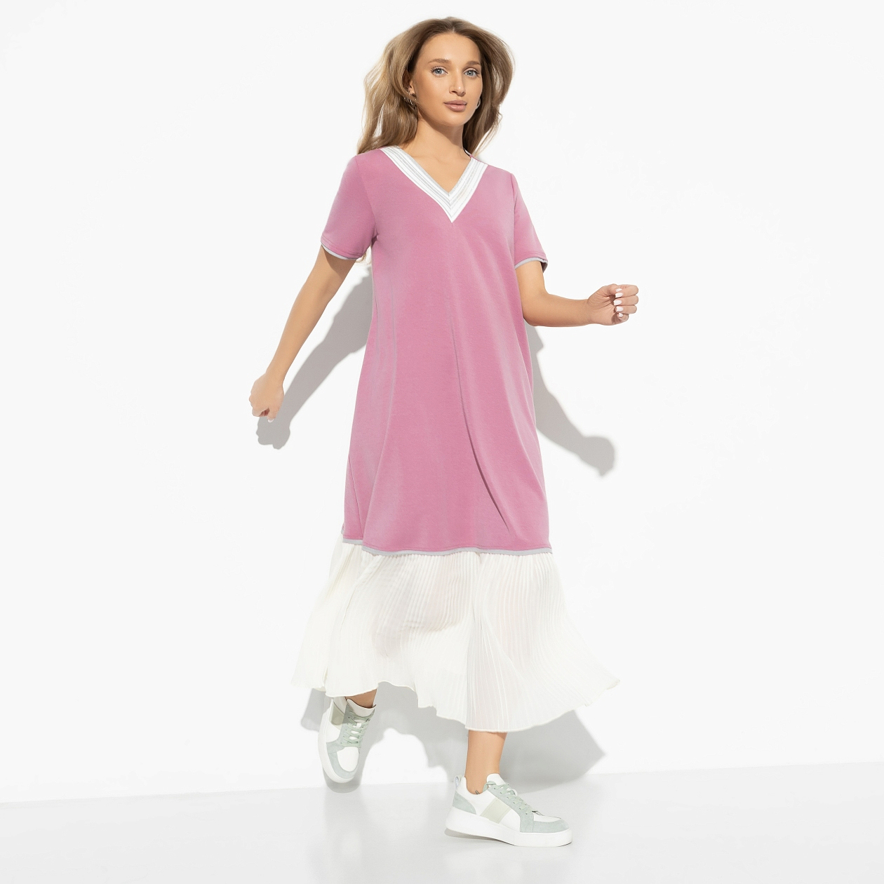 Платье Изнежена вниманием (rose). Состав: 65% п/э, 30% вискоза, 5% спандекс