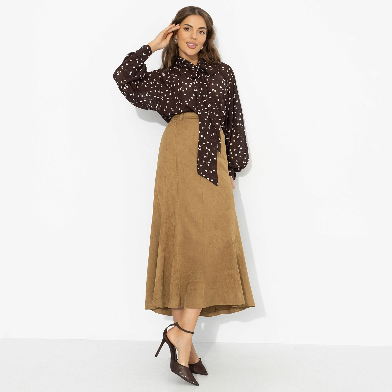 Блуза Привлекаю удачу (американо). Состав: 100% полиэстер