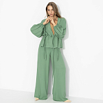 Брючный костюм Серьезная леди (2 в 1, шалфей). Состав: 100% вискоза