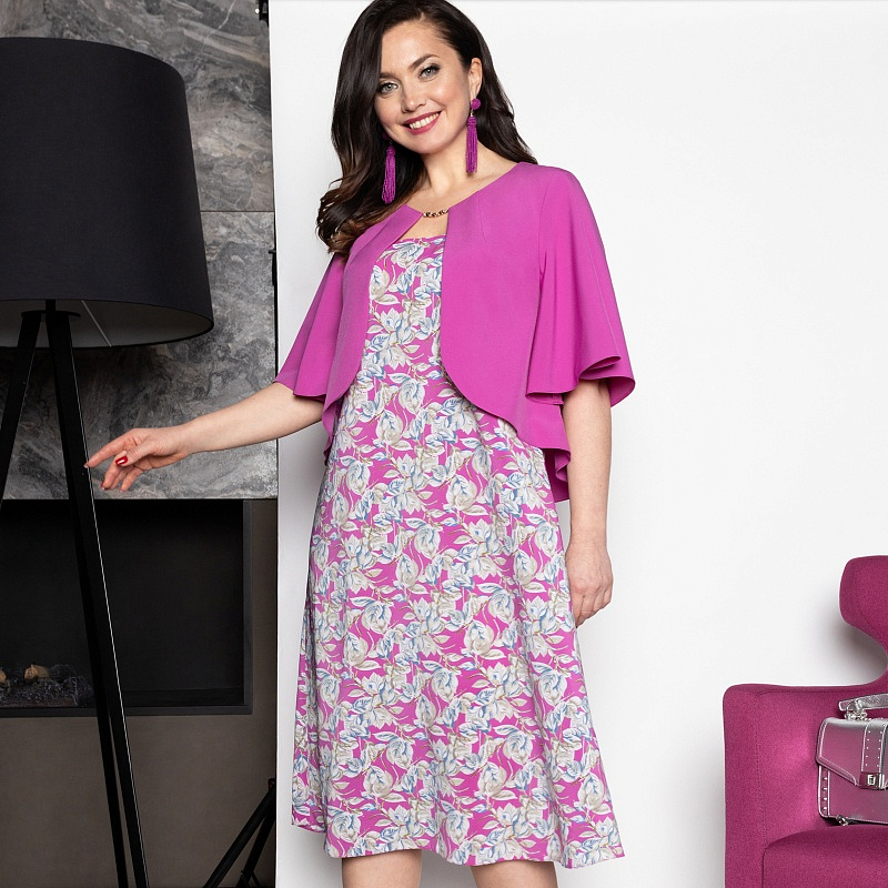 Платье На пике популярности (фуксия). Состав: 95% п/э, 5% спандекс