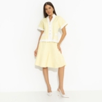 Костюм с юбкой С безупречным вкусом (2 в 1, желтый). Состав: 50% хлопок, 45% п/э, 5% спандекс