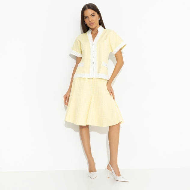 Костюм с юбкой С безупречным вкусом (2 в 1, желтый) 