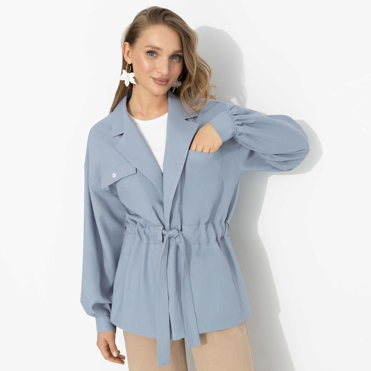 Жакет Чистый стиль (северное небо). Состав: 50% полиэстер, 50% вискоза