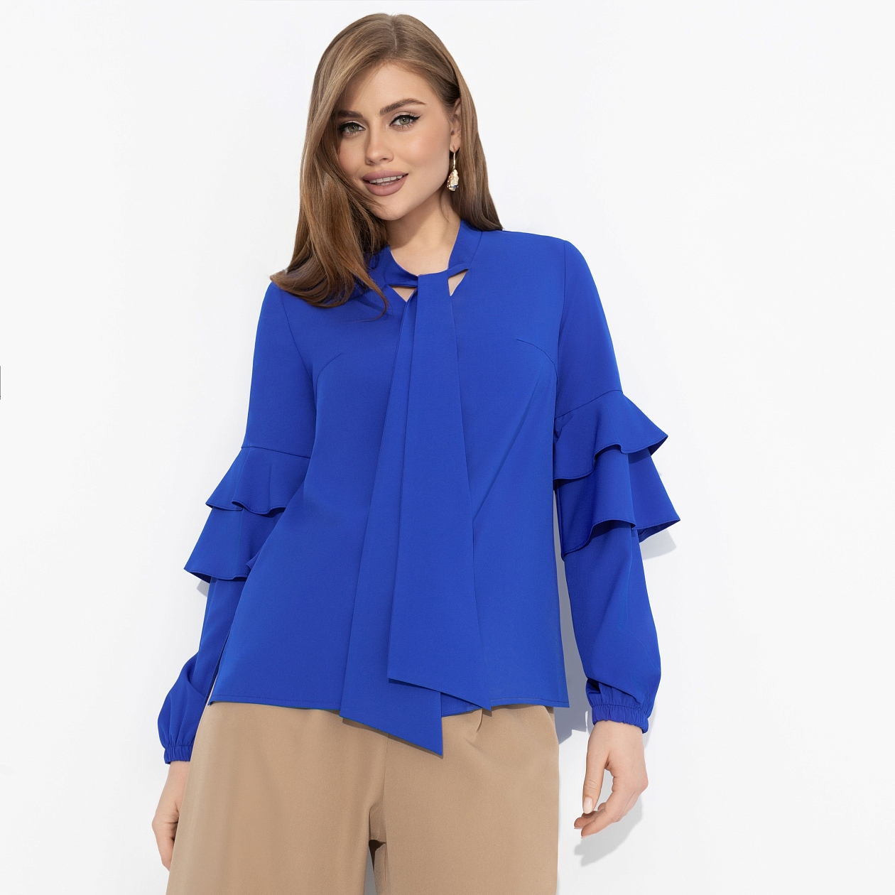 Блуза Без права на скуку (синяя). Состав: 95% п/э, 5% эластан