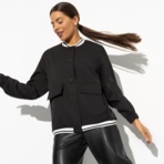 Бомбер Бунтарка (black). Состав: 60% п/э, 37% вискоза, 3% спандекс