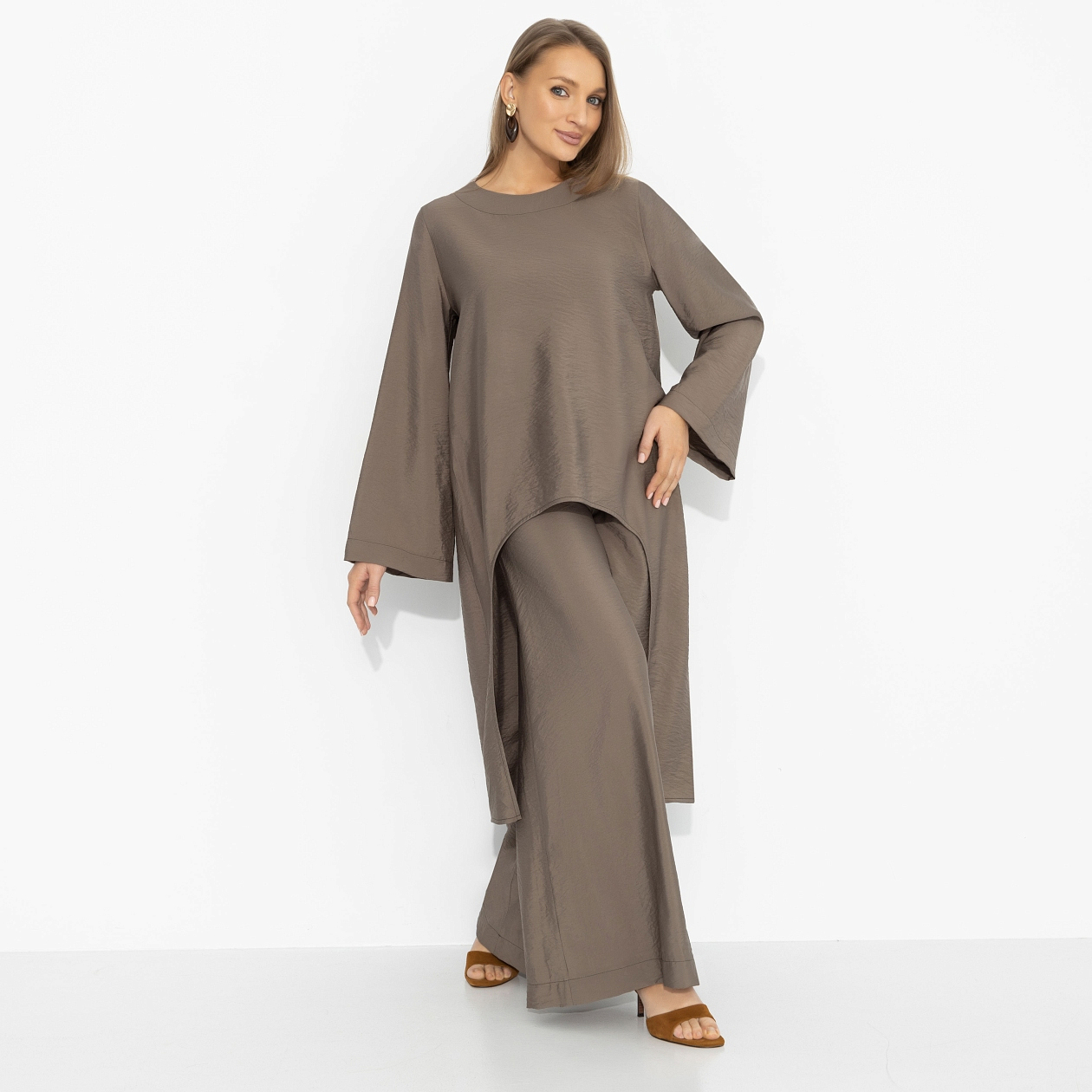 Туника Легко и смело (хаки). Состав: 75% вискоза, 25% нейлон