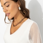 Блуза Попала в сказку (lactic). Состав: 65% п/э, 30% вискоза, 5% стрейч