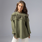 Блуза Мелодия сердца. Состав: 65% п/э, 30% вискоза, 5% спандекс