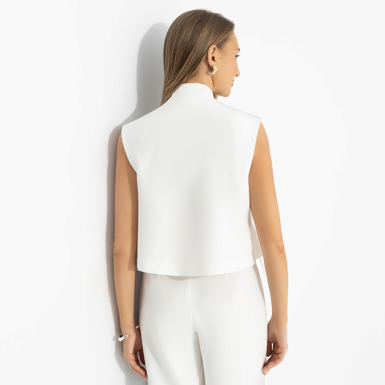 Прямая речь (белый). Состав: 60%  п/э, 37%  вискоза, 3% спандекс