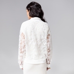 Бомбер Секрет смелости (белоснежный). Состав: 95% полиэстер, 5% спандекс