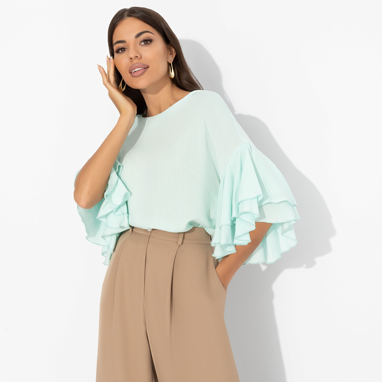 Блуза Молниеносная влюбленность (mint). Состав: 100 % вискоза