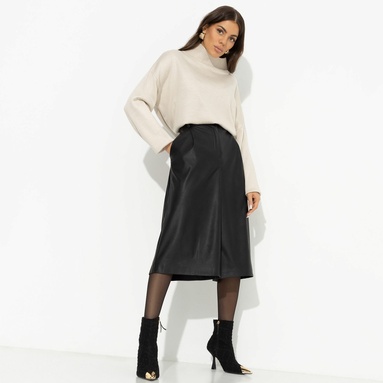 Кюлоты Неожиданный подарок (black). Состав: 55% п/у волокно, 45% полиэстер