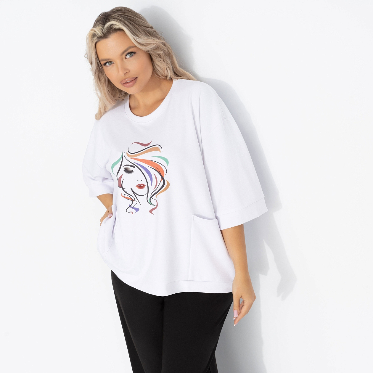 Футболка Красота внутри. Состав: 65% п/э, 30% вискоза, 5% стрейч