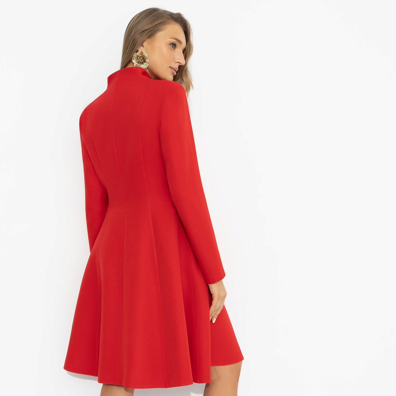 Платье Ревную себя (скандально-красное). Состав: 95% полиэстер, 5% эластан