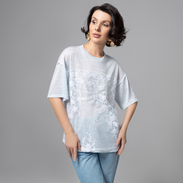 Футболка Буду тебе сниться (голубой меланж) 