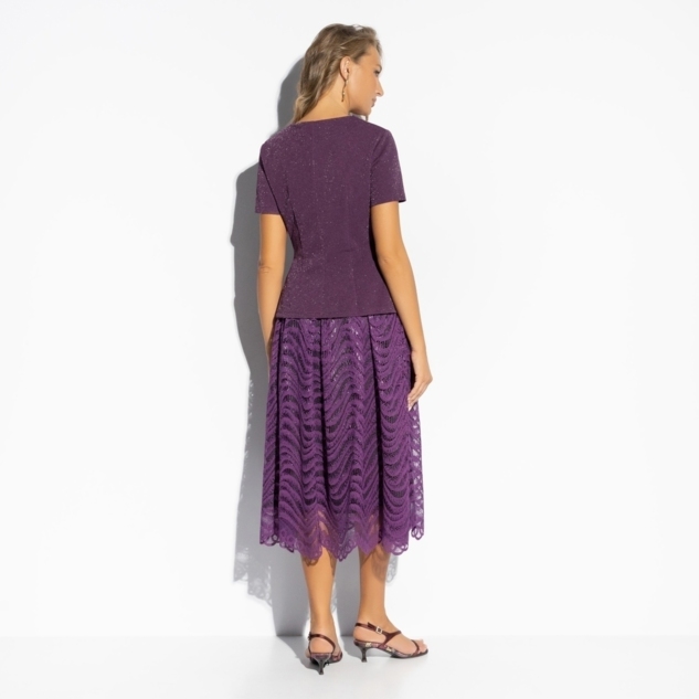 Костюм с юбкой Больше чем стиль (2 в 1, фиолетовый) 