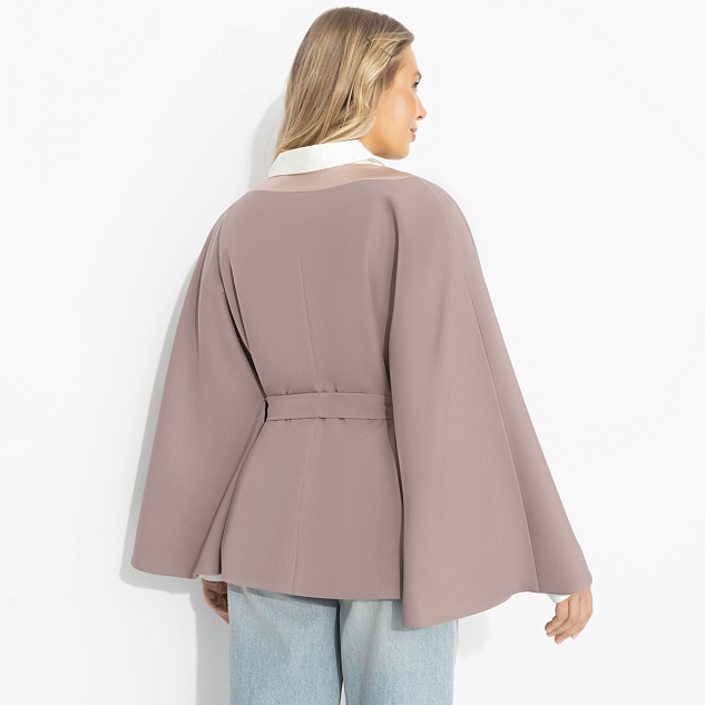 Жакет Яркий эффект (вереск, с поясом) 