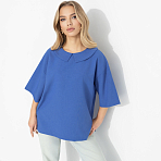 Блуза Пик очарования (голубика). Состав: 80% п/э, 15% лен, 5% эластан