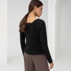 Блуза Аппетитные формы (магия черного, с поясом). Состав: 60% полиэстер, 35% вискоза, 5% спандекс