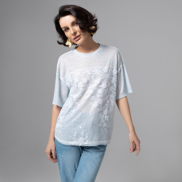 Футболка Буду тебе сниться (голубой меланж) 