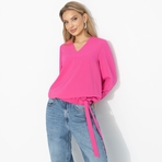 Блуза В зоне внимания (розовый пион). Состав: 95% п/э, 5% эластан