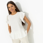 Блуза Потому что нужно! (белая). Состав: 60% вискоза, 35% п/э, 5% эластан