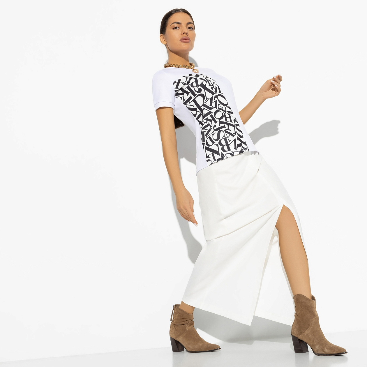 Футболка Стильное сочетание (эффектная). Состав: 65% п/э, 30% вискоза, 5% стрейч